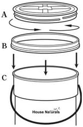 House Naturals 5 Gallon Food Grade Bucket Pail with Airtight Screw on Lid (Pack of 3) BPA Free Made in USA- 3 Colors (Aqua, Blue, Gray, Black lids)
