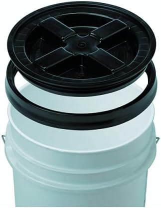 House Naturals 5 Gallon Food Grade Bucket Pail with Airtight Screw on Lid (Pack of 3) BPA Free Made in USA- 3 Colors (Aqua, Blue, Gray, Black lids)