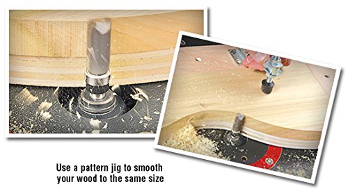 Amana Tool 45460-3US Carbide Tipped Flush Trim Plunge Template Up Shear Angle 1/2 D x 1 Inch CH x 1/4 SHK w/Upper Ball Bearing Router Bit