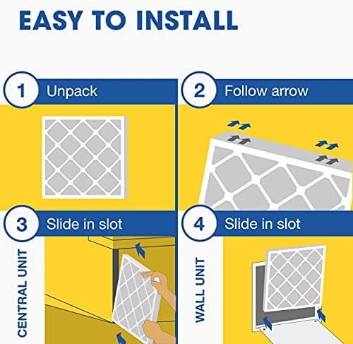 Aerostar 19.875x 21.5x1 MERV 11 - 6 Count - Pleated HVAC, Furnace & Air Conditioner Filters - Removes Dust, Cold & Flu Germs, Lint, Mold, Pet Dander, Allergy-Causing Pollen, Smog & Smoke