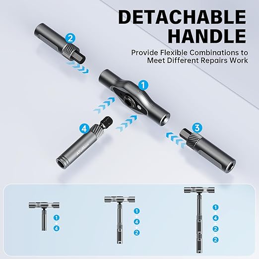 24 in 1 Magnetic Screwdriver Set, DIY Ratchet Screwdriver Set, Multi Bit Magnetic Drive Set with Detachable Ratchet Handle, Repair Tool Kit for Electronics, Bicycles, Stocking Stuffers for Men Women