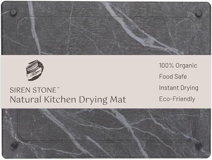 Natural Dish Drying Mat – Eco-Friendly, Rapid-Dry Technology | Modern Design | Non-Toxic | BPA-Free Kitchen Mat by Female-Founded USA Brand | Durable & Sustainable