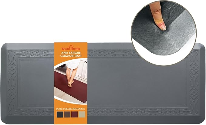 Comfort Kitchen Mat 24 x 60 Inch Long Kitchen Runner Standing Desk Mat Bordeaux Grey