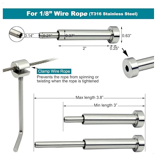 1/8 Invisible Cable Railing Hardware Kit, Stainless Steel Invisible Turnbuckle Kit 30 Pack,for Wood & Metal Post Cable Railing System