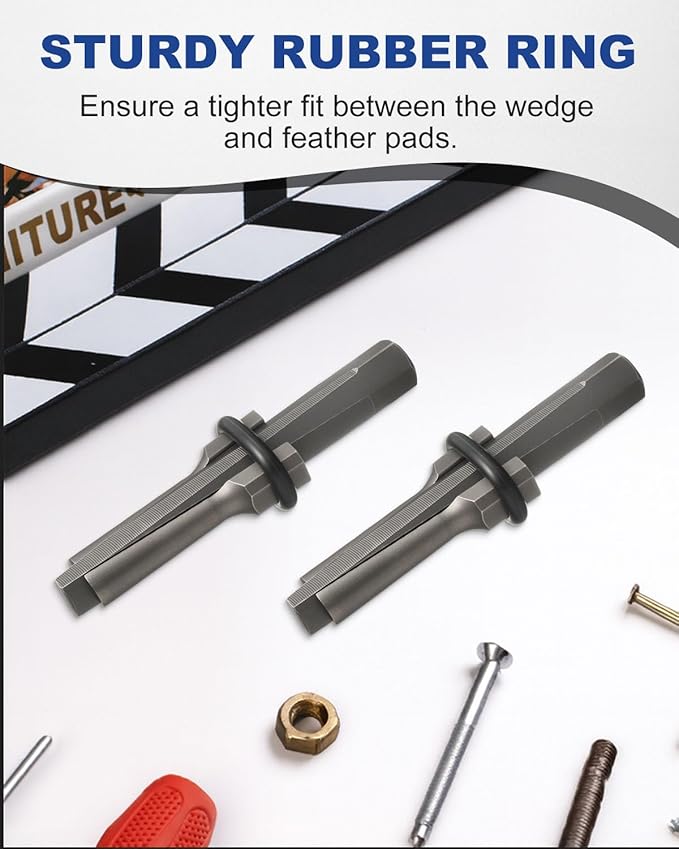 10 Pack Rock Splitting Wedges 5/8" Wedge and Feathers Shims Set, Heavy Duty Stone Splitter Tools for Granite, Concrete, Marble