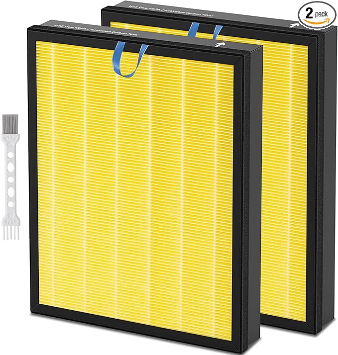 2 Pack Vital 200S Replacement Filter, Compatible with LEVOIT Vital 200S, Vital 200S-RF-PA, 3-in-1 Filter, with 1 Cleaning Brush, Part No. LRF-V201-YUS
