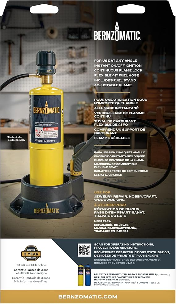 Bernzomatic FirePoint Creator Tool, Precision Flame Hand Torch for use with Bernzomatic MAP-Pro or Propane Fuel (Firepoint Tool)