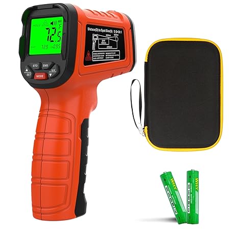 50:1 Infrared Thermometer Gun, -58°F to 2732°F Non-Contact Laser Temperature Gun for Cooking, Pizza Oven, Reptile, Griddle, Digital Heat Gun for HVAC and Industrial Use.