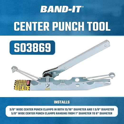BAND-IT S03869 Center Punch Tool, Light Duty Hand Tool To Be Used With 3/8" And 5/8" Width Center Punch Style Clamps