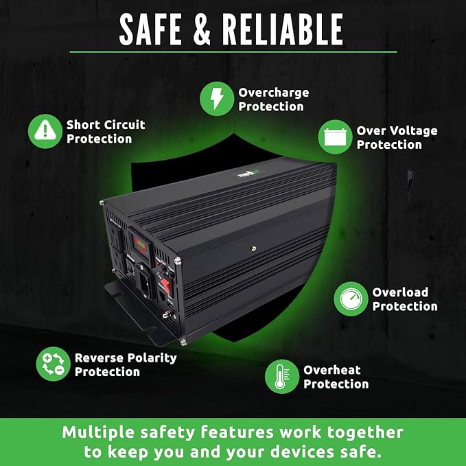 PumpSpy 2000W Sump Pump Battery Backup System, Safe Back Up System for Emergency and Power Outage, Superior Home Silent Sump Pump Backup Power Supply with Intelligent Cooling