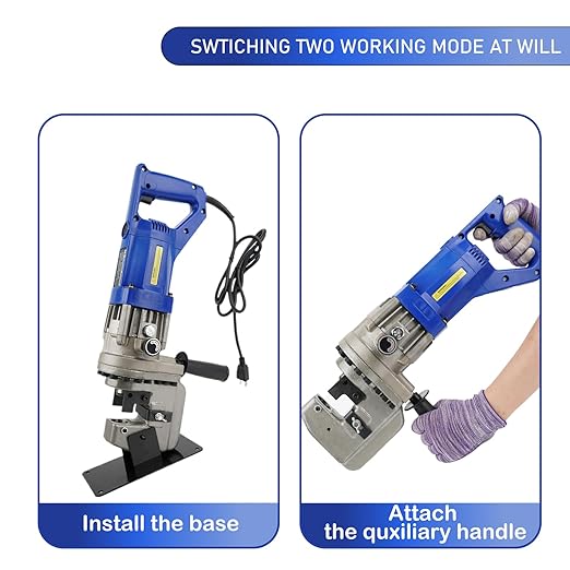 1300W Electric Hydraulic Hole Puncher, 110V Metal Punching Machine, Electric Hydraulic Hole Punch with Die Φ1/4" 3/8" 1/2" 11/16" 4/5", Angle Steel Punching Machine for Steel Iron Aluminum Copper