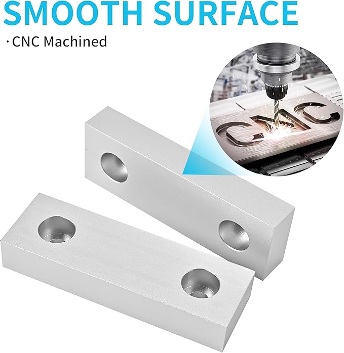 10 Sets(20Pcs) Aluminum Soft Jaws Set, 6 inch Vise Jaws 6" x 2" X 1",10Set Vise Soft Jaws Fit to 6" Kurt Vise Jaws,