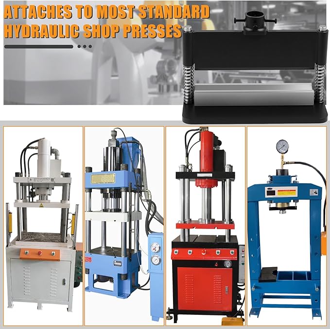 12" Press Brake Attachment, Hydraulic Press Accessories Kit, Dual Spring Design, Heavy Duty Metal Bending Tool For Standard 12/20 Ton Hydraulic Shop Presses
