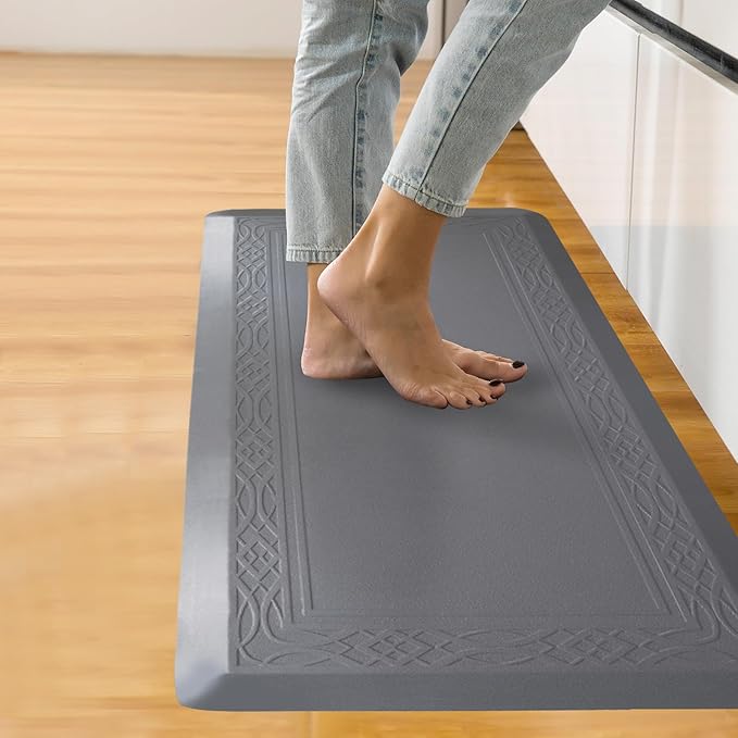 Comfort Kitchen Mat 24 x 60 Inch Long Kitchen Runner Standing Desk Mat Bordeaux Grey