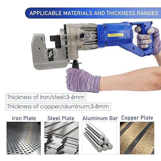 1300W Electric Hydraulic Hole Puncher, 110V Metal Punching Machine, Electric Hydraulic Hole Punch with Die Φ1/4" 3/8" 1/2" 11/16" 4/5", Angle Steel Punching Machine for Steel Iron Aluminum Copper