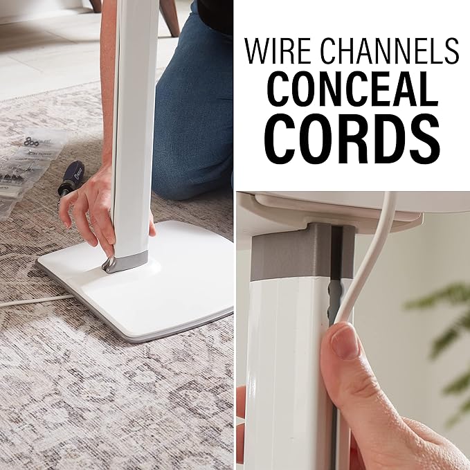 Sanus Height Adjustable Speaker Stands for Sonos Era 300™ - 17" Height Adjustment Sonos Stand Includes Carpet Spikes & Rubber Pads - Easy DIY Install Comes w/All Hardware - White Pair