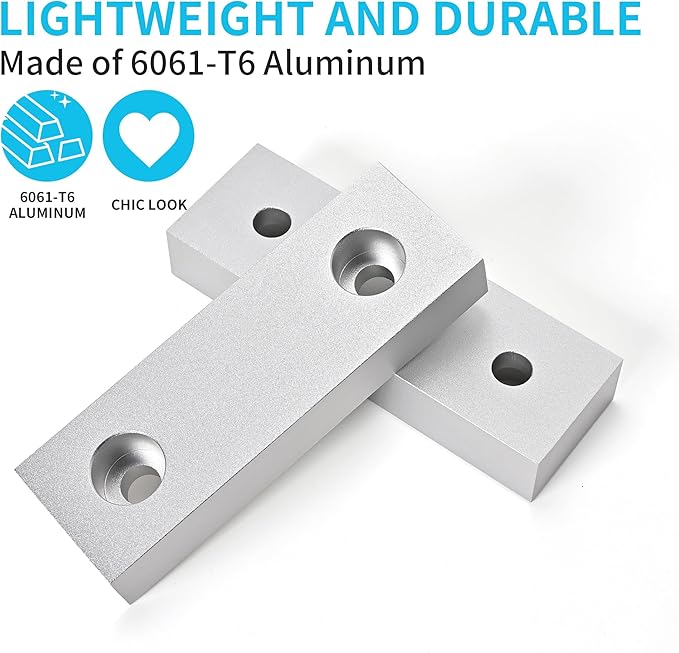 10 Sets(20Pcs) Aluminum Soft Jaws Set, 6 inch Vise Jaws 6" x 2" X 1",10Set Vise Soft Jaws Fit to 6" Kurt Vise Jaws,