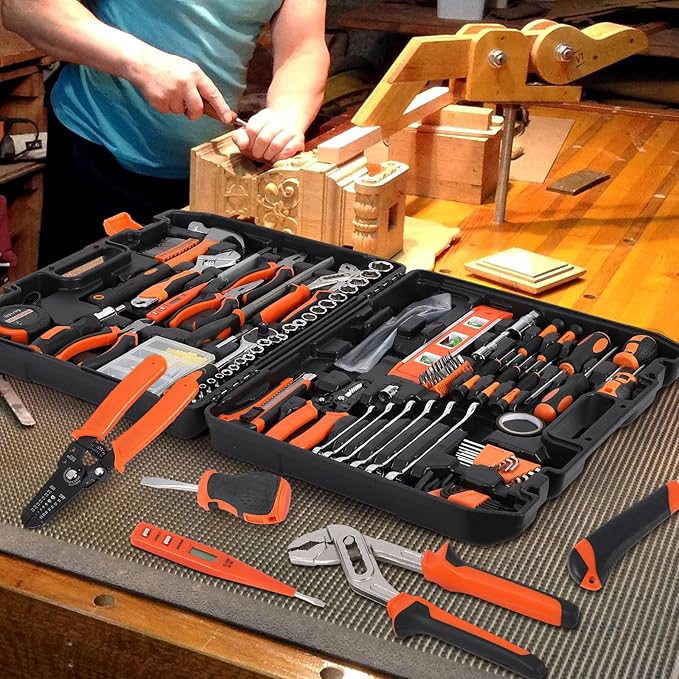 236 Piece Socket Wrench Auto Repair Tool Combination Package Mixed Tool Set, General Household Home Repair and Mechanic's Hand Tool Kit Set with Plastic Toolbox Storage Case